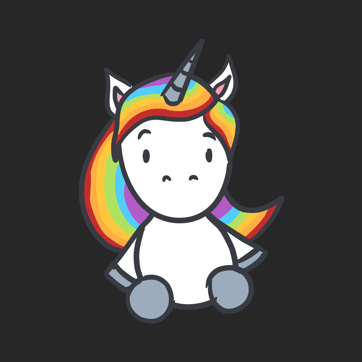 Einhorn mit Regenbogen Haaren