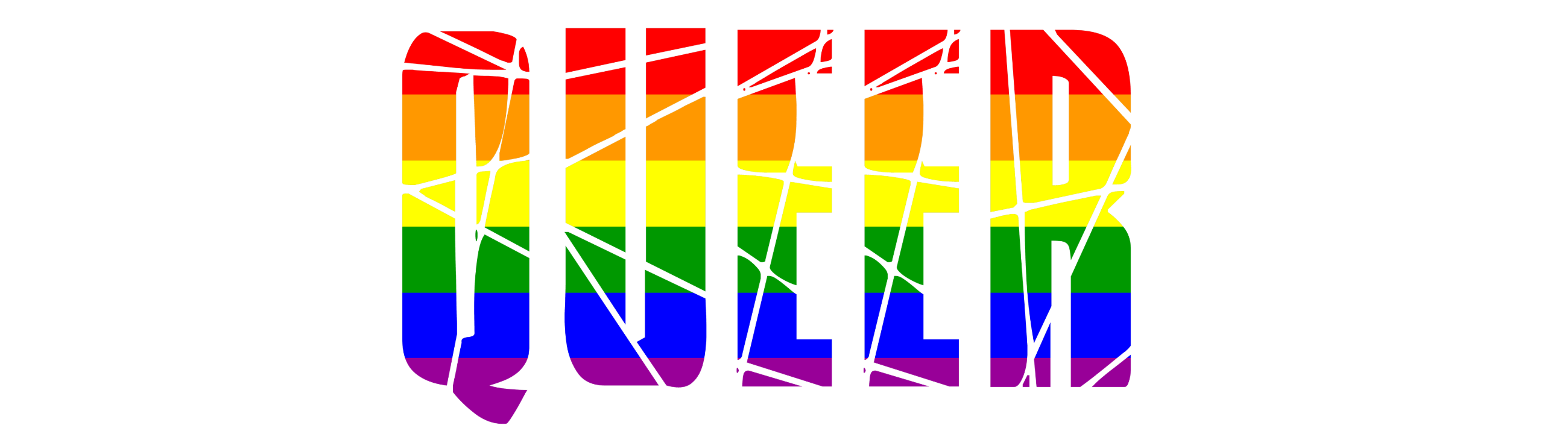 QUEER in Regenbogen-Farben