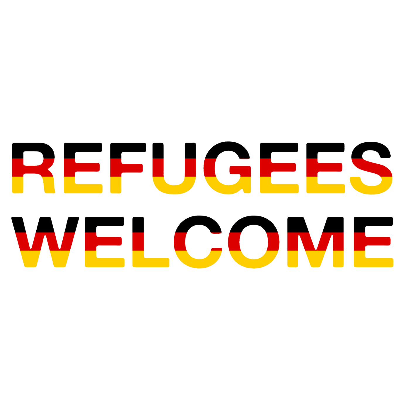 Refugees Welcome in Deutschlandfarben