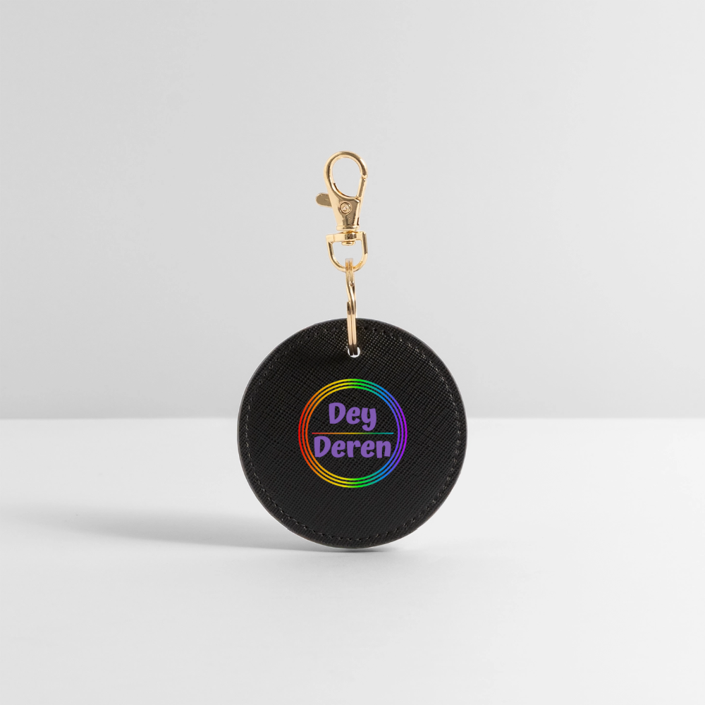 Dey/Deren Pronomen Regenbogenkreis - BOUTIQUE Schlüsselanhänger - Schwarz