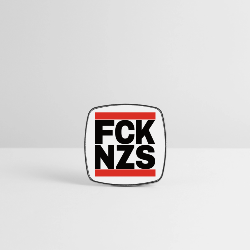 FCK NZS (schwarze Schrift) - Viereckiger Kühlschrankmagnet - Weiß