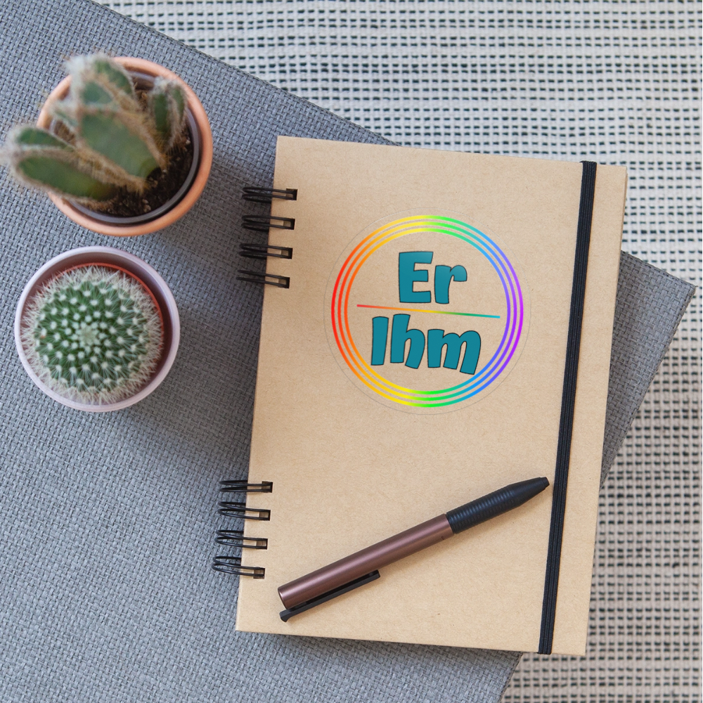Er/Ihm Pronomen Regenbogenkreis - Sticker (groß) - Transparent glänzend