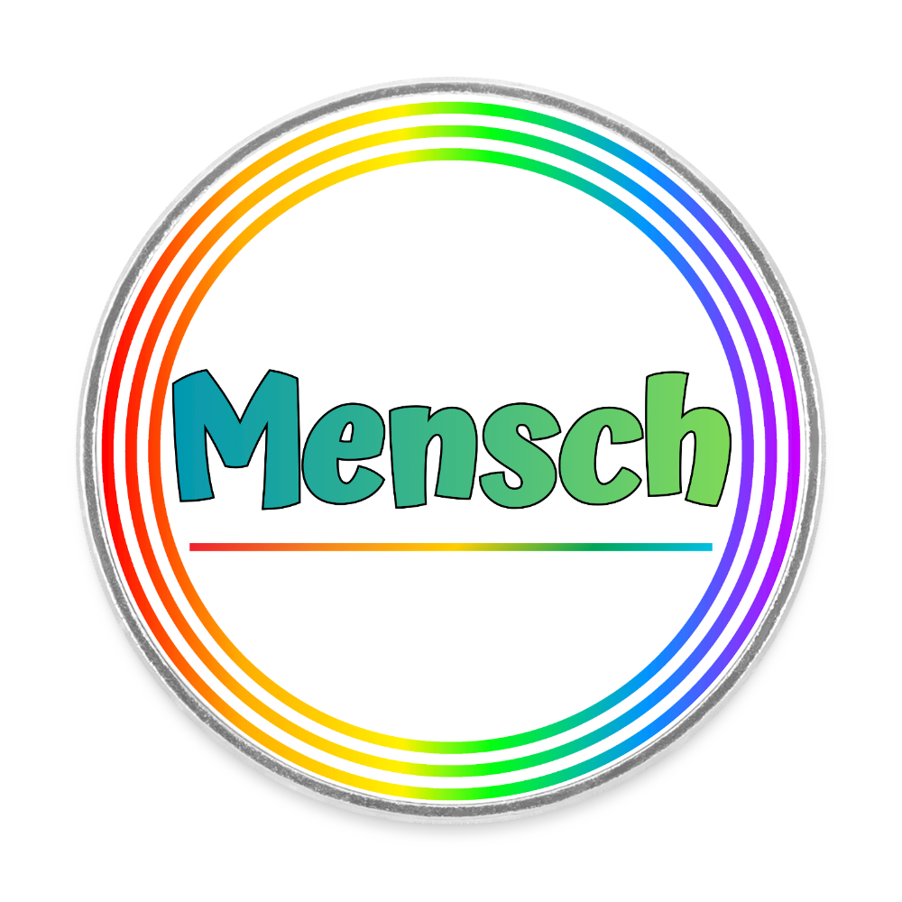 Mensch Pronomen Regenbogenkreis - Runder Kühlschrankmagnet - Weiß