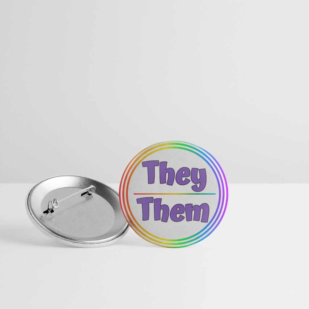 They/Them Pronomen Regenbogenkreis - Buttons klein 5x - Weiß