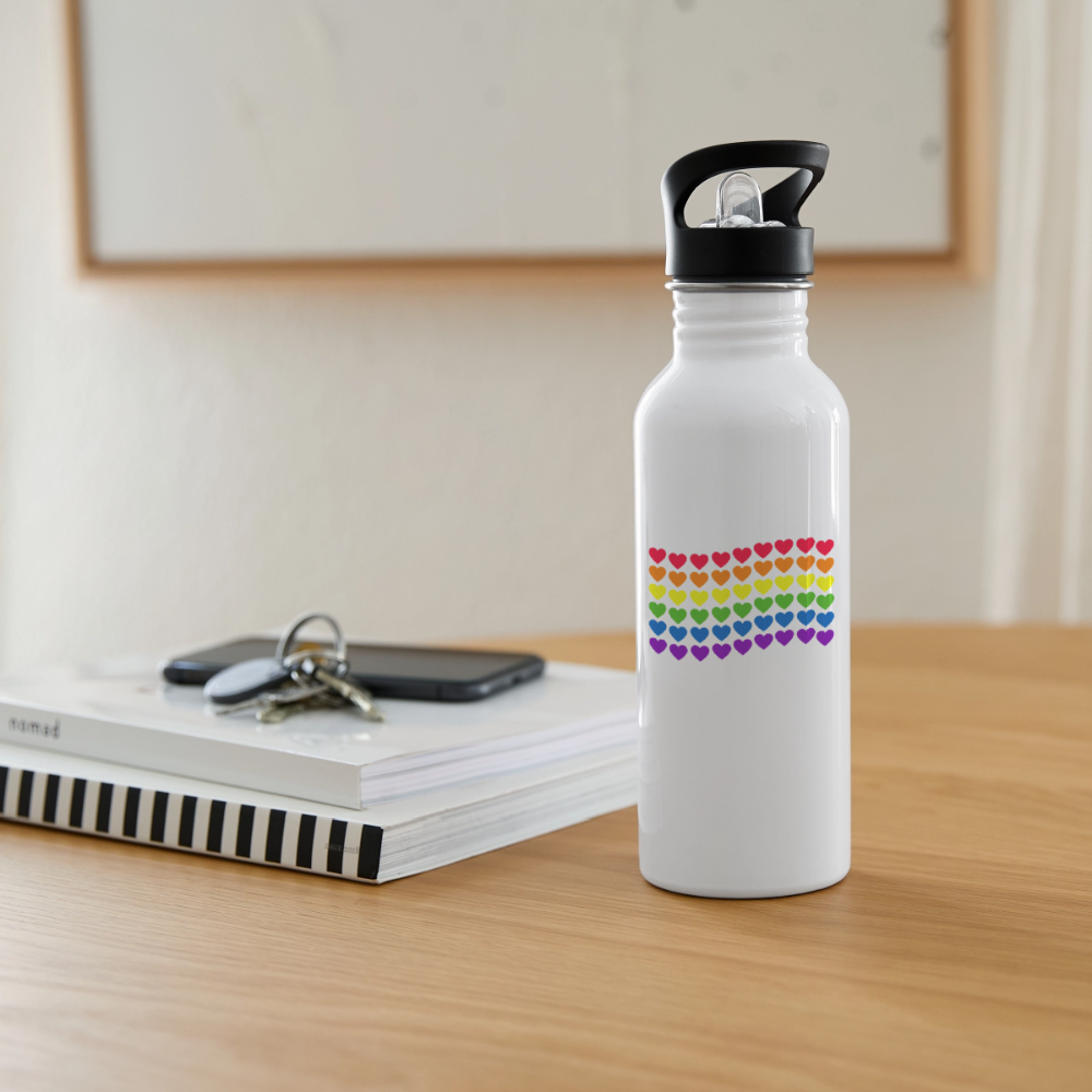 Herzenflagge - Trinkflasche - Weiß