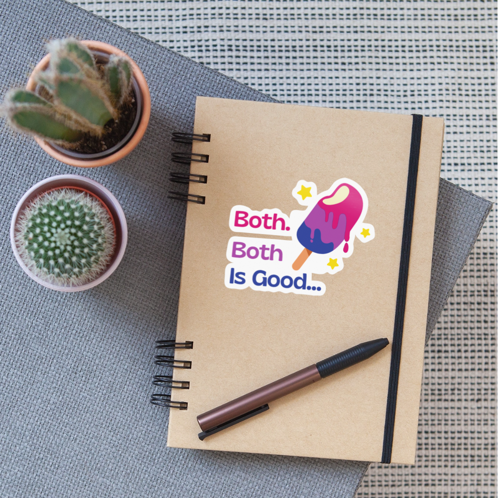 Bi Pride: Both is Good - Sticker (groß) - Weiß glänzend
