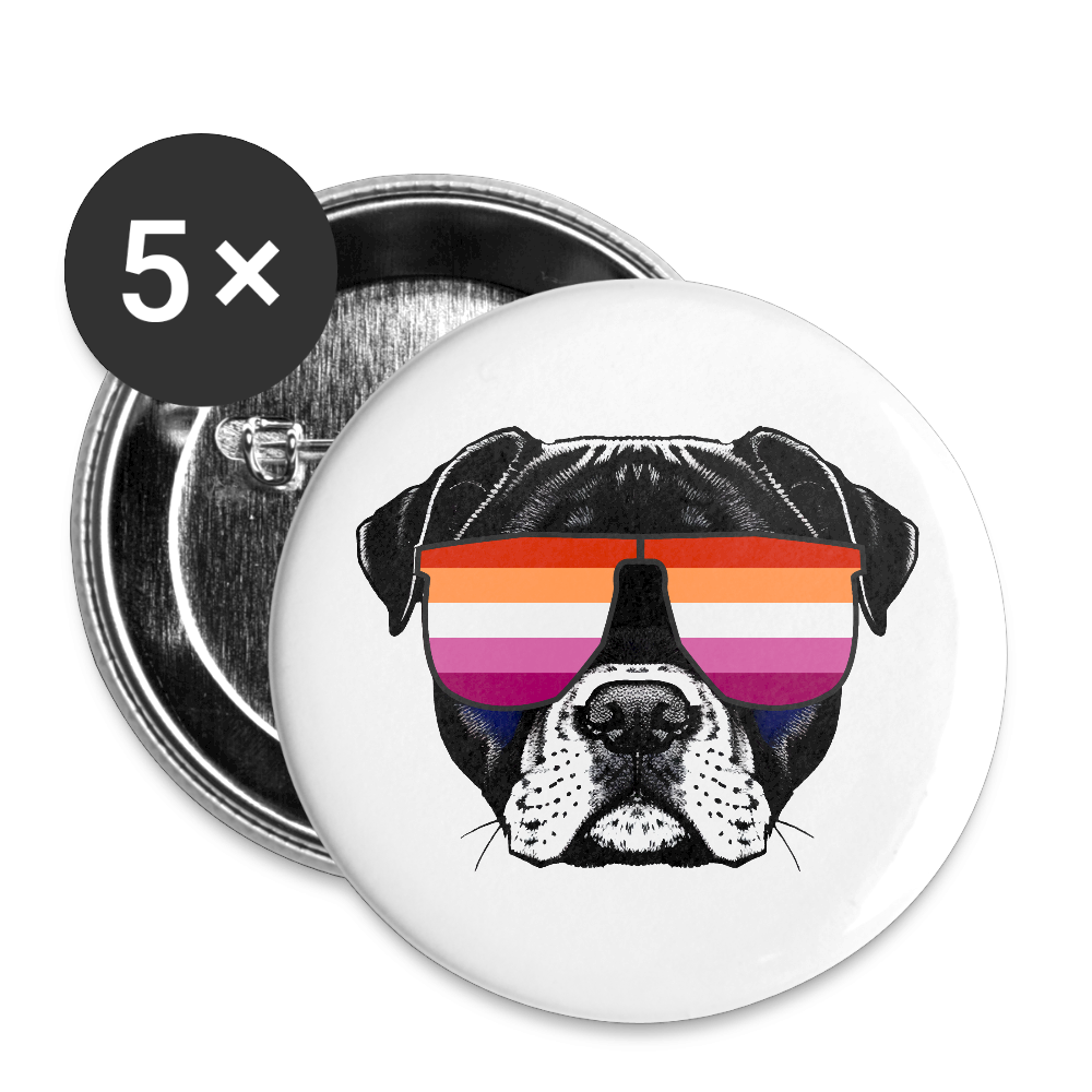 Lesbian Doggo - Buttons klein 5x - Weiß