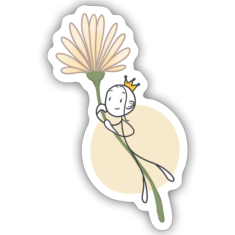 Seelenmännchen "Blumenfliegen Edition" - 1x Sticker (groß) - Mattweiß