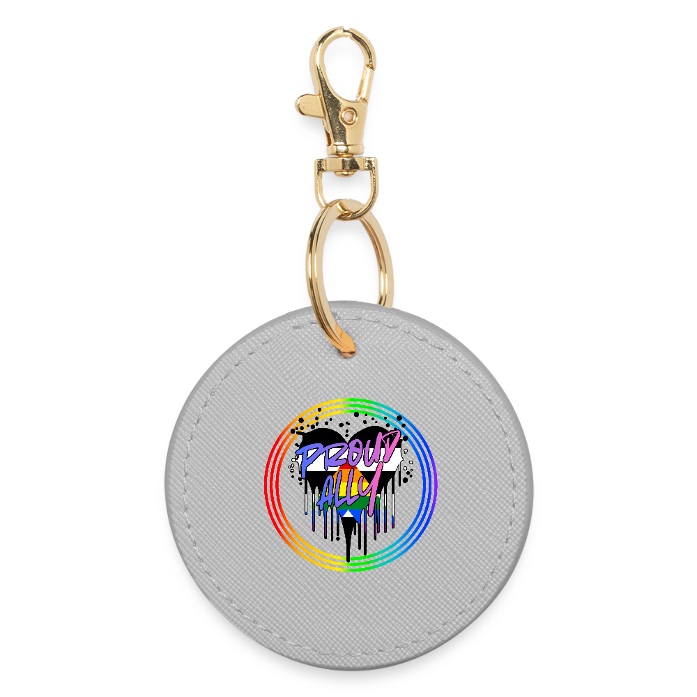 Proud Ally Herz im Regenbogenkreis - BOUTIQUE Schlüsselanhänger - Grau