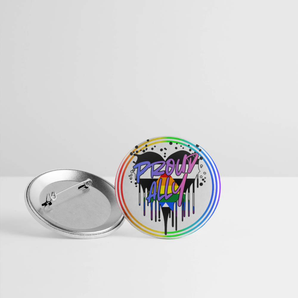 Proud Ally Herz im Regenbogenkreis - Buttons klein 5x - Weiß