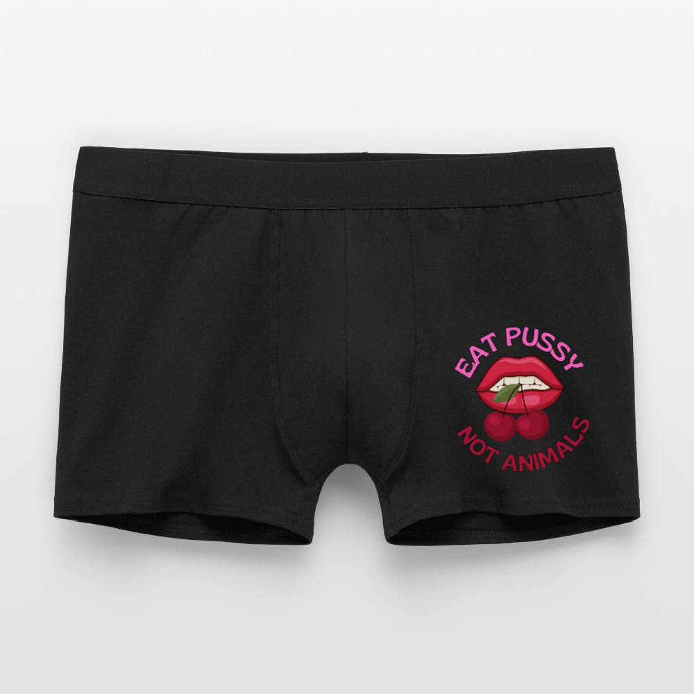 Eat Pussy Not Animals "Cherry Bite Edition" - Männer Boxer Shorts - Schwarz