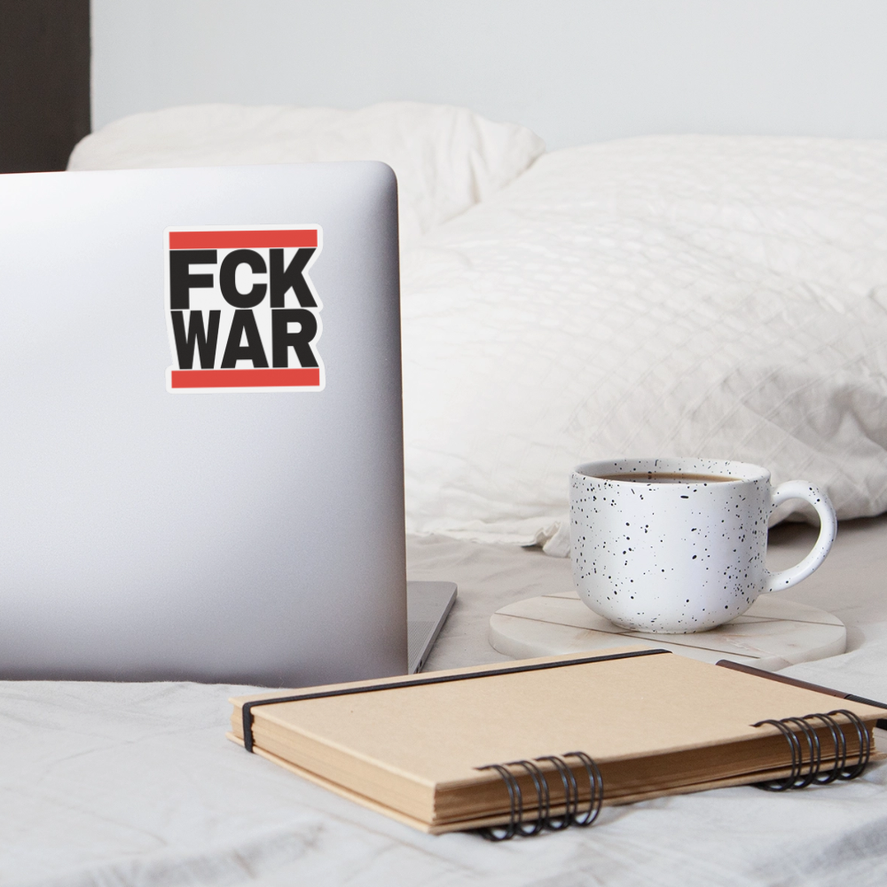 FCK WAR (schwarze Schrift) - Sticker (groß) - Mattweiß