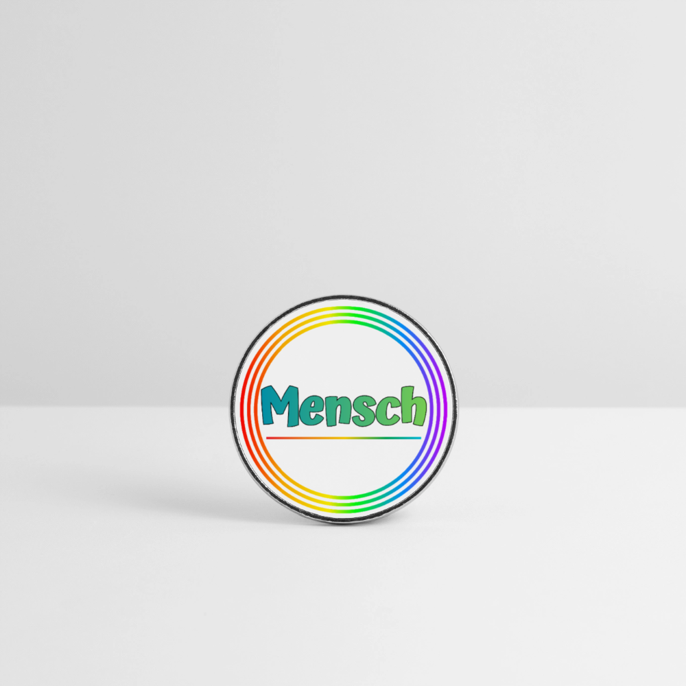 Mensch Pronomen Regenbogenkreis - Runder Kühlschrankmagnet - Weiß