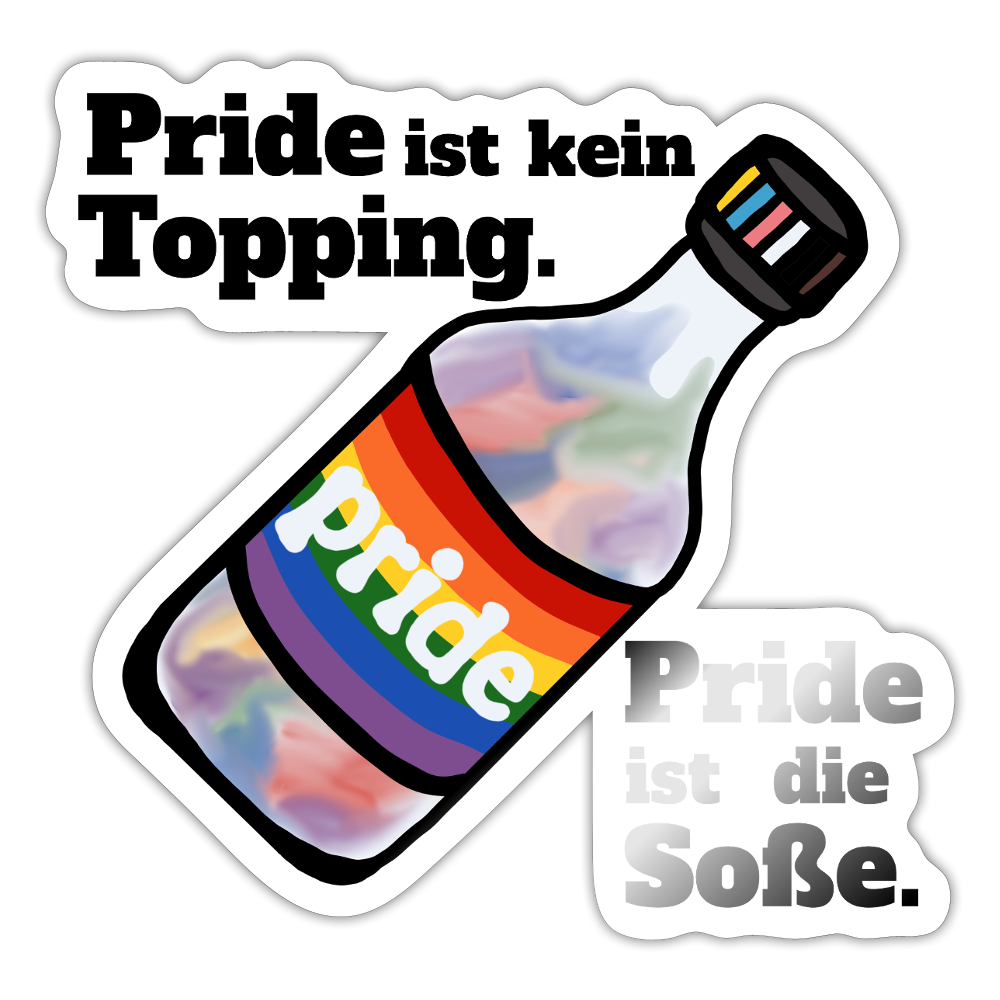 Regenbogen-Soße: Die Hauptzutat - Sticker (groß) - Weiß glänzend