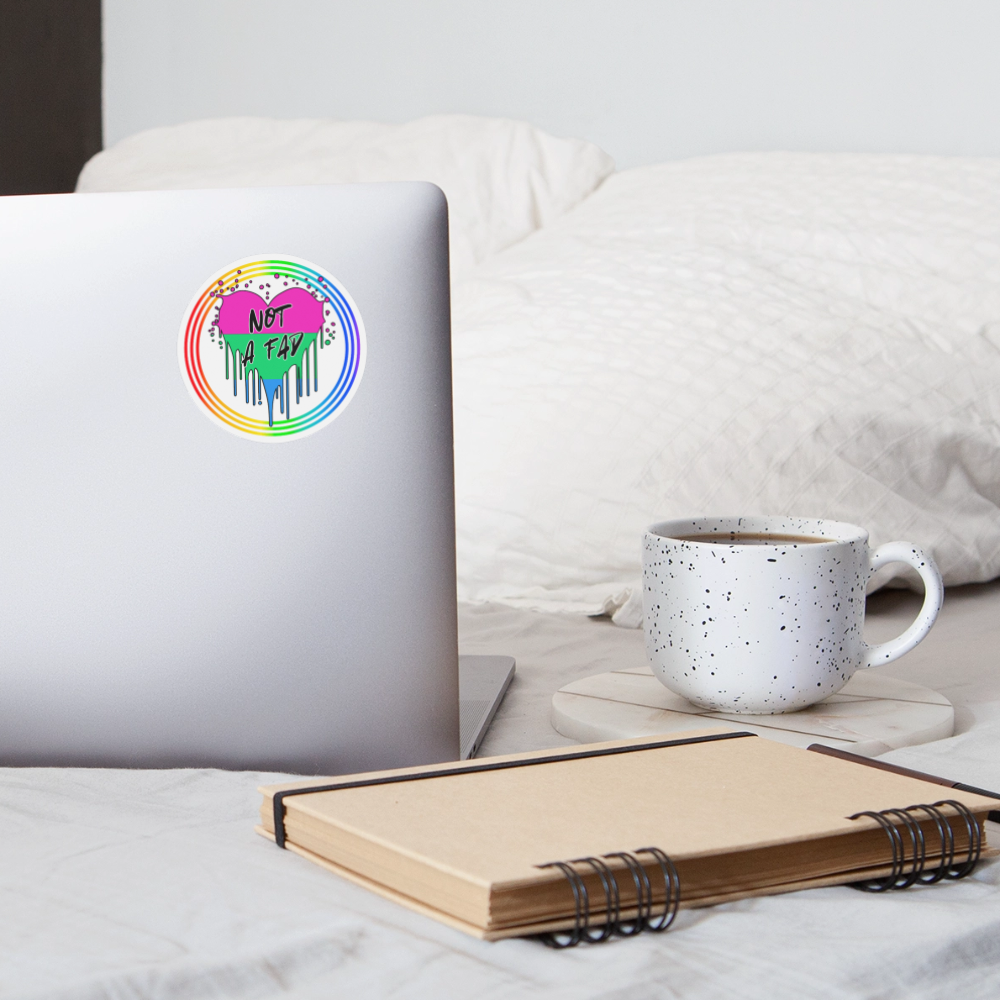 Polysexual Not a Fad "Regenbogenkreis Edition" - Sticker (groß) - Mattweiß