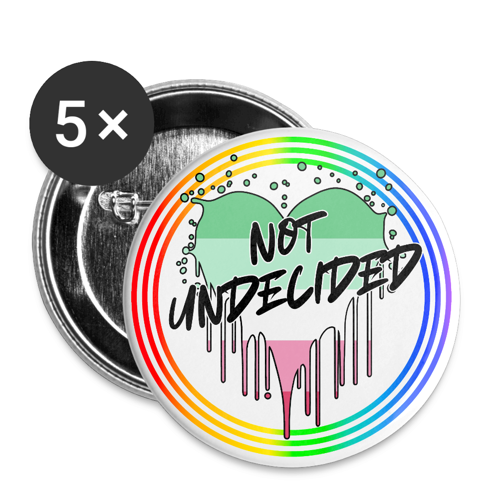 Abrosexual Not Undecided "Regenbogenkreis Edition" - Buttons klein 5x - Weiß