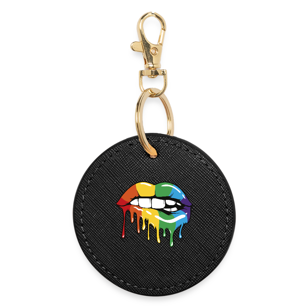 Regenbogen Lippen - BOUTIQUE Schlüsselanhänger - Schwarz