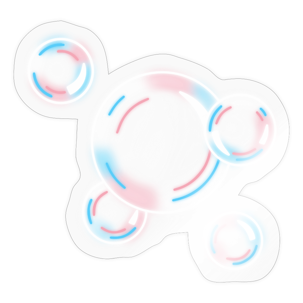 Trans Seifenblasen - Sticker (groß) - Transparent glänzend
