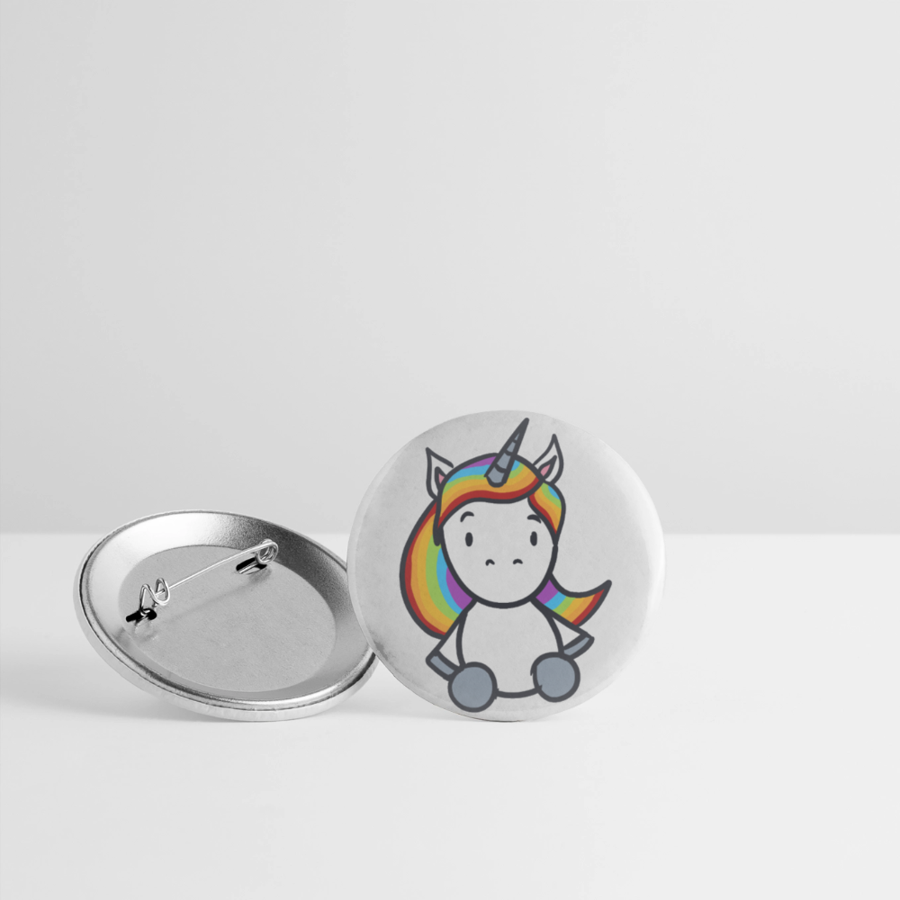 Einhorn mit Regenbogen Haaren - Buttons klein 5x - Weiß
