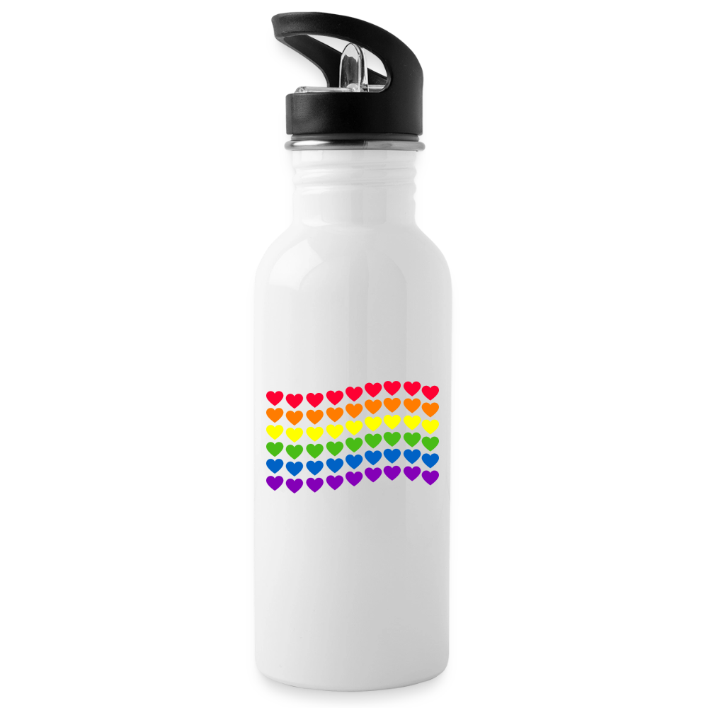 Herzenflagge - Trinkflasche - Weiß