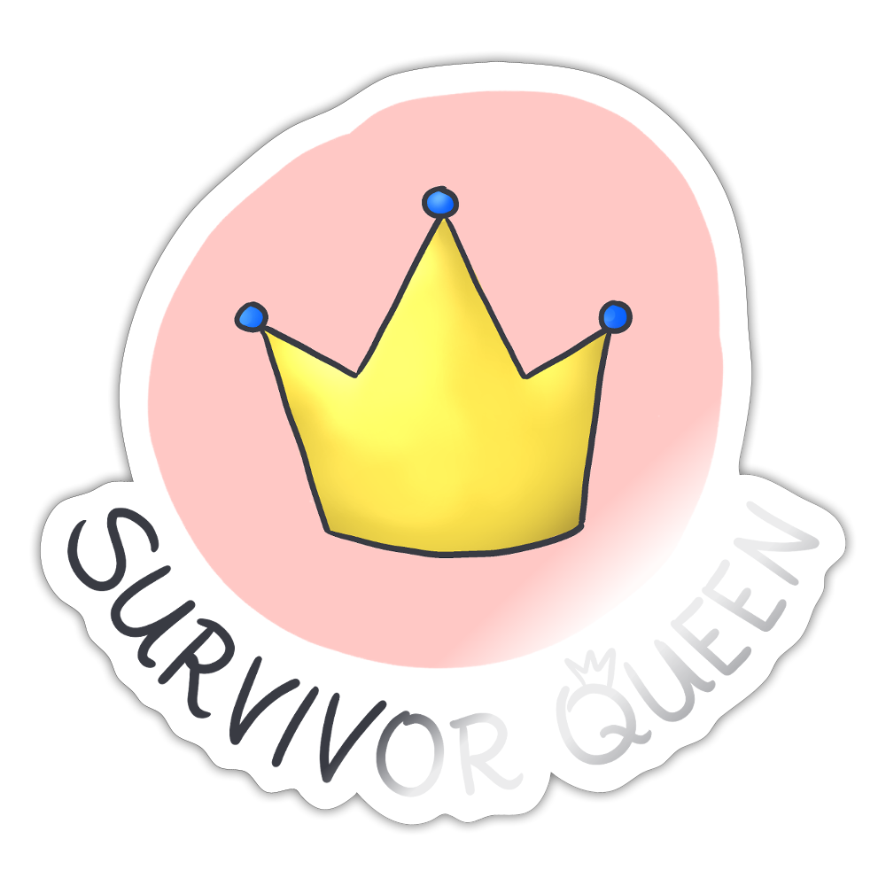 Survivor Queens Logo "Schriftzug Edition" - Sticker (groß) - Weiß glänzend