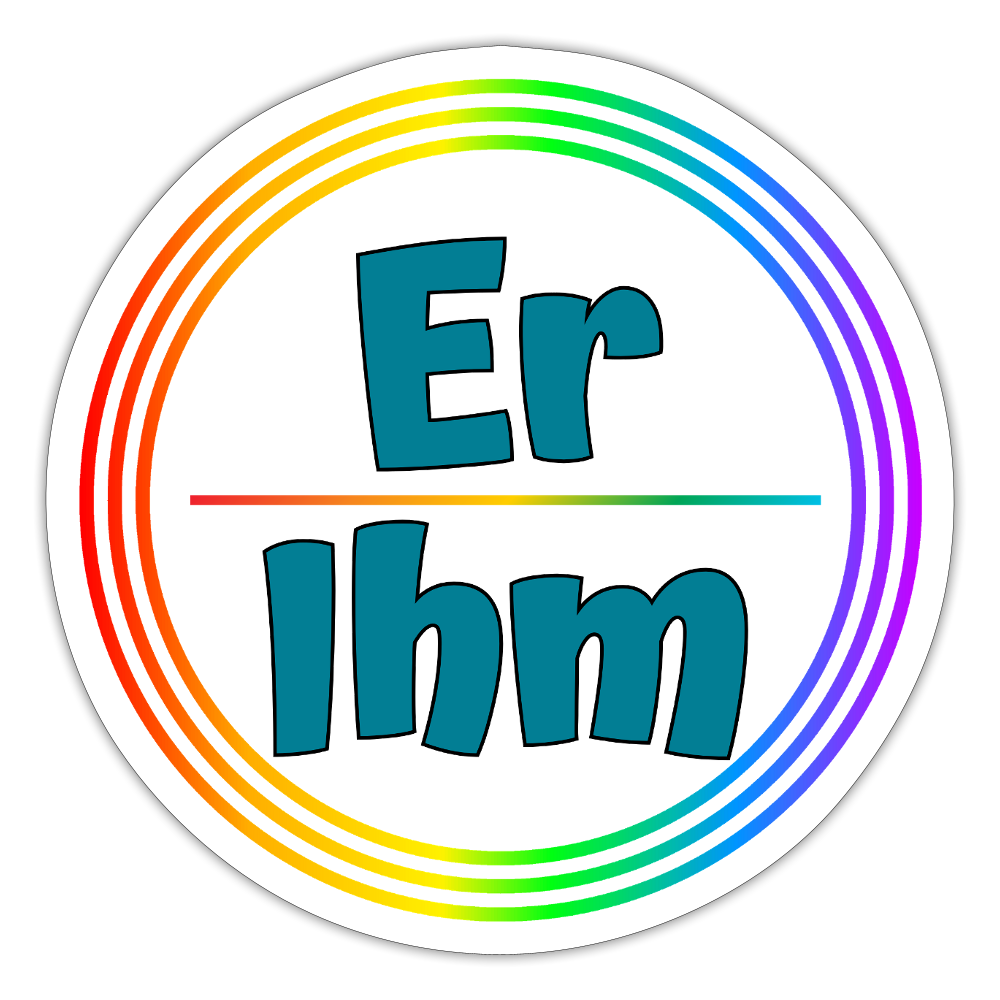 Er/Ihm Pronomen Regenbogenkreis - Sticker (groß) - Mattweiß