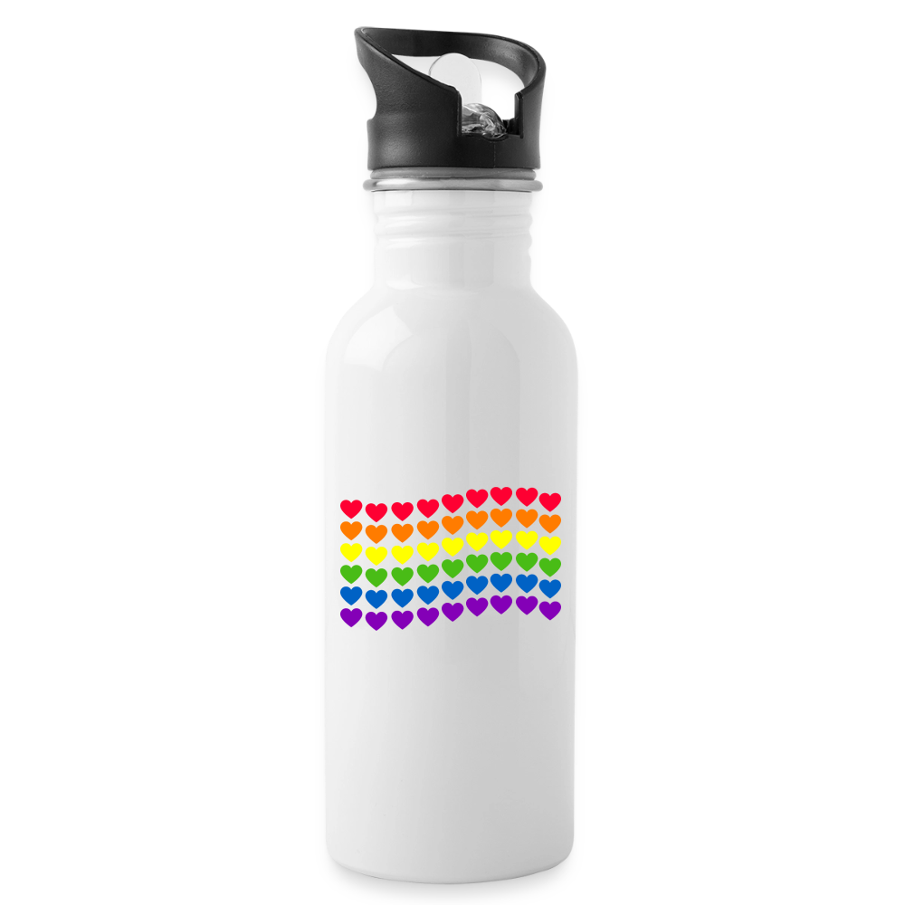 Herzenflagge - Trinkflasche - Weiß