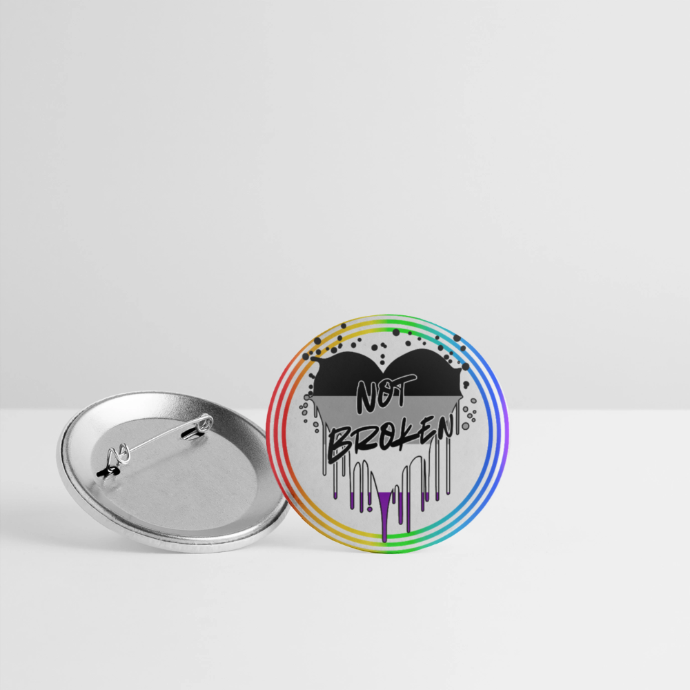 Asexual Not Broken "Regenbogenkreis Edition" - Buttons klein 5x - Weiß