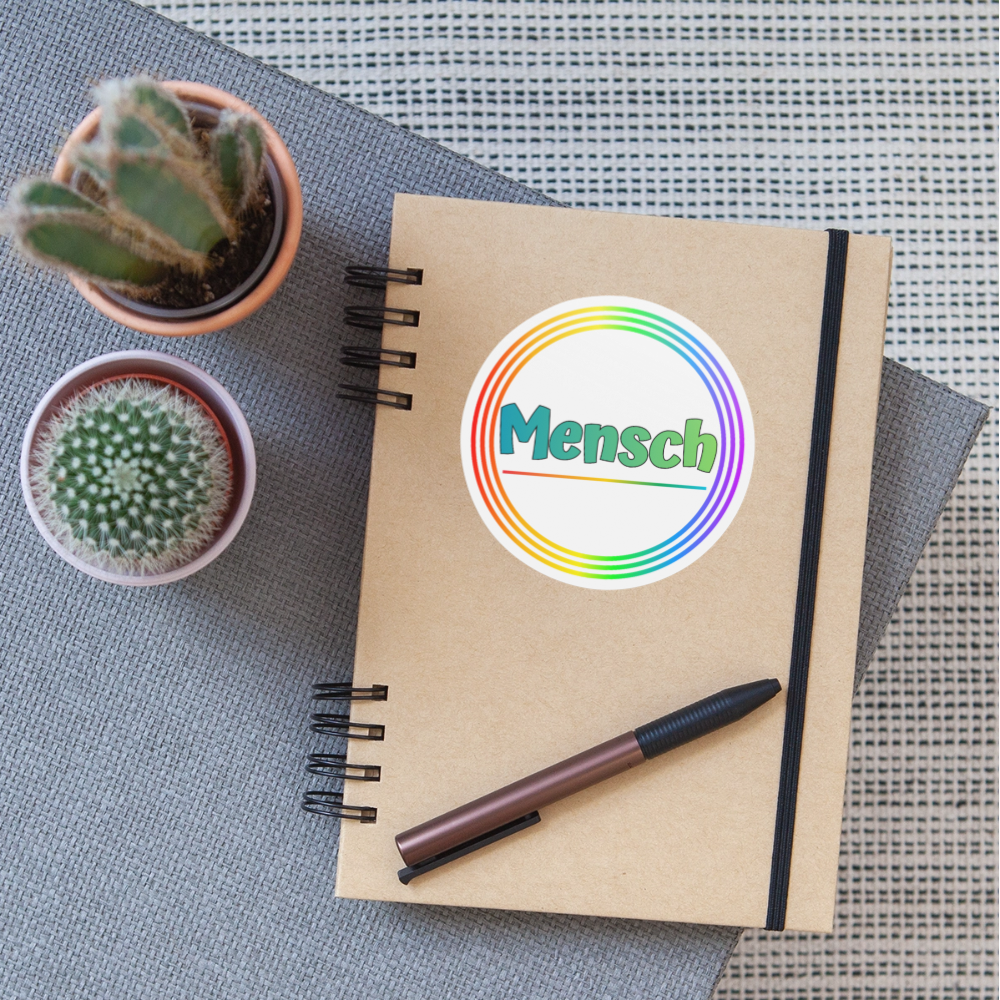 Mensch Pronomen Regenbogenkreis - Sticker (groß) - Mattweiß