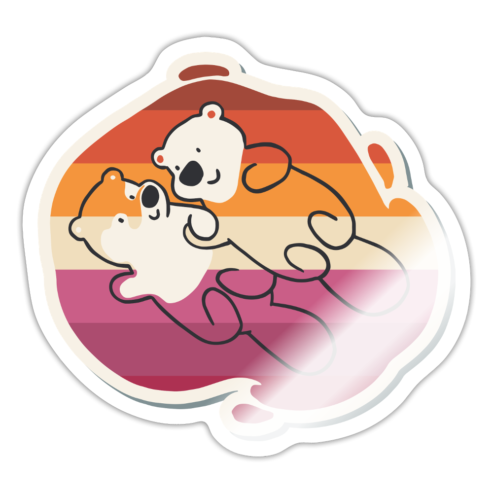 Lesbische Bieber - Sticker (groß) - Weiß glänzend