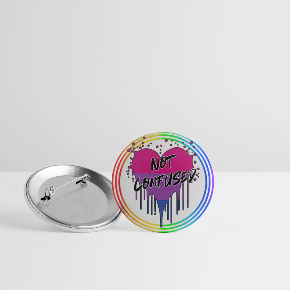 Bisexual Not Confused "Regenbogenkreis Edition" - Buttons klein 5x - Weiß