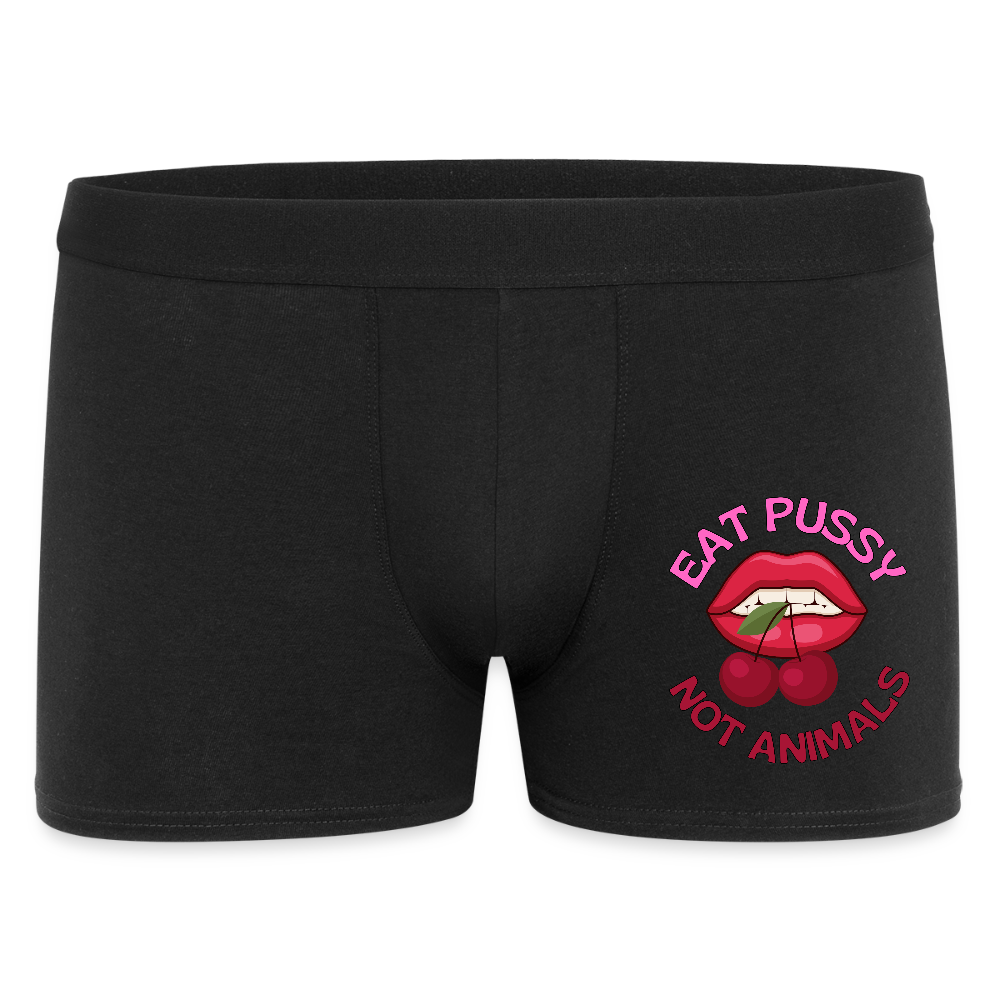 Eat Pussy Not Animals "Cherry Bite Edition" - Männer Boxer Shorts - Schwarz