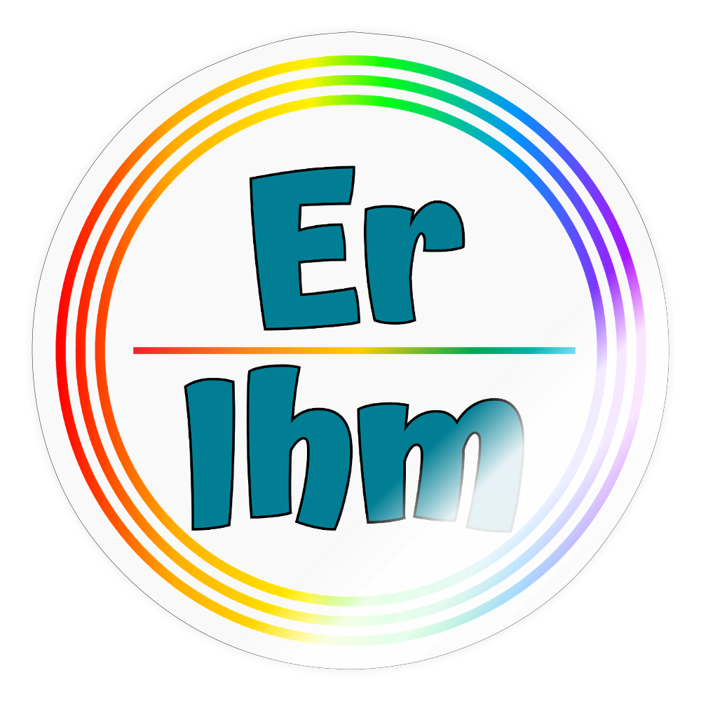Er/Ihm Pronomen Regenbogenkreis - Sticker (groß) - Transparent glänzend