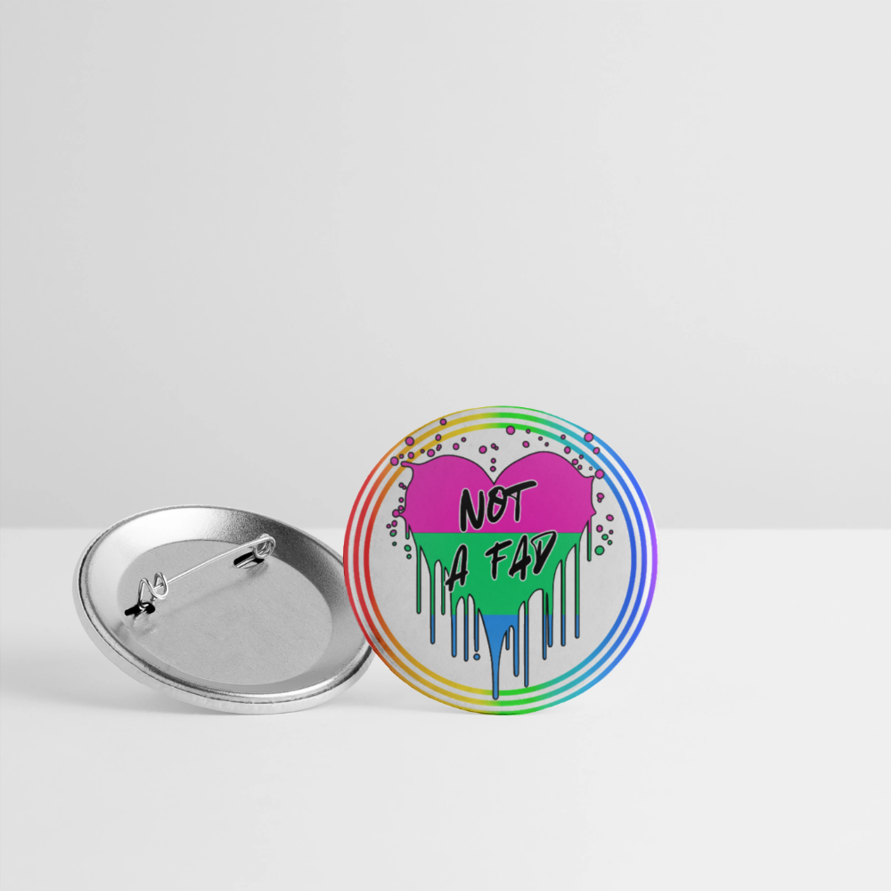 Polysexual Not a Fad "Regenbogenkreis Edition" - Buttons klein 5x - Weiß