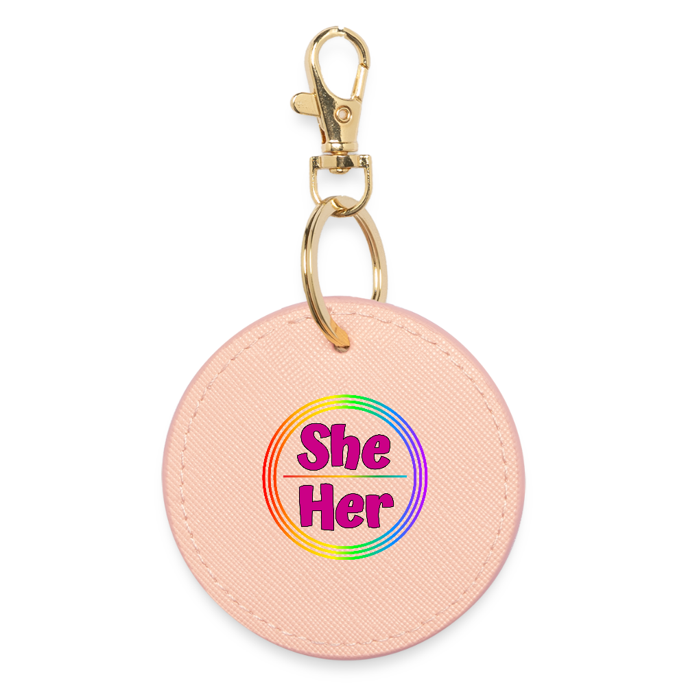 She/Her Pronomen Regenbogenkreis - BOUTIQUE Schlüsselanhänger - Hellrosa
