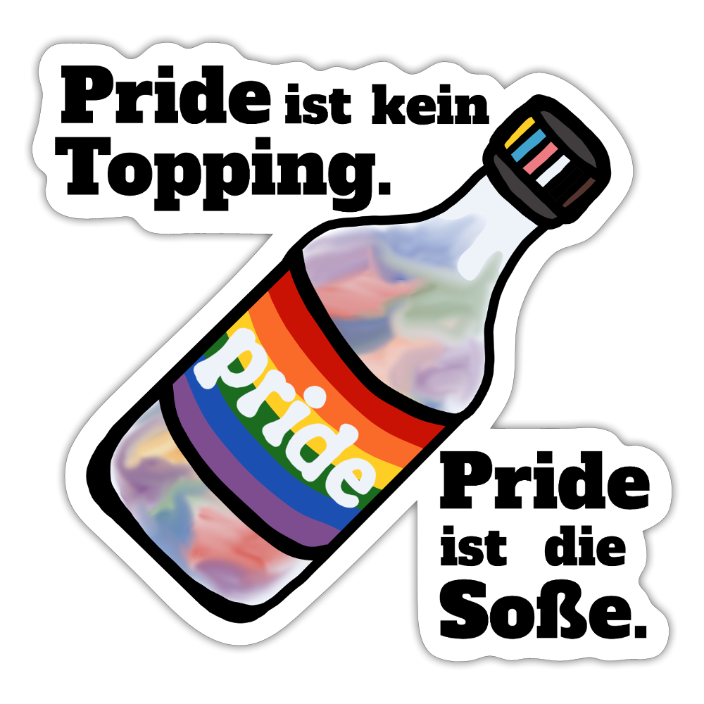 Regenbogen-Soße: Die Hauptzutat - Sticker (groß) - Mattweiß