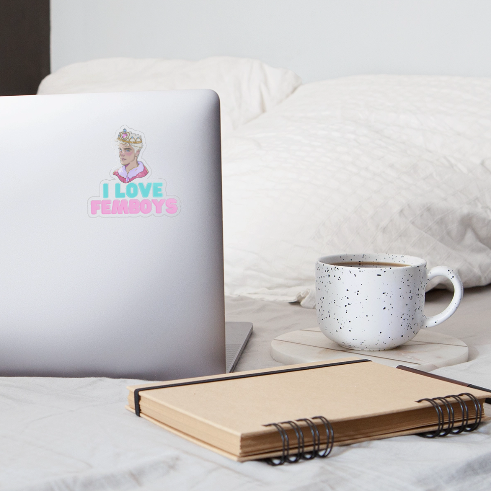I Love Femboys "Royal Blush Edition" - Sticker (groß) - Transparent glänzend