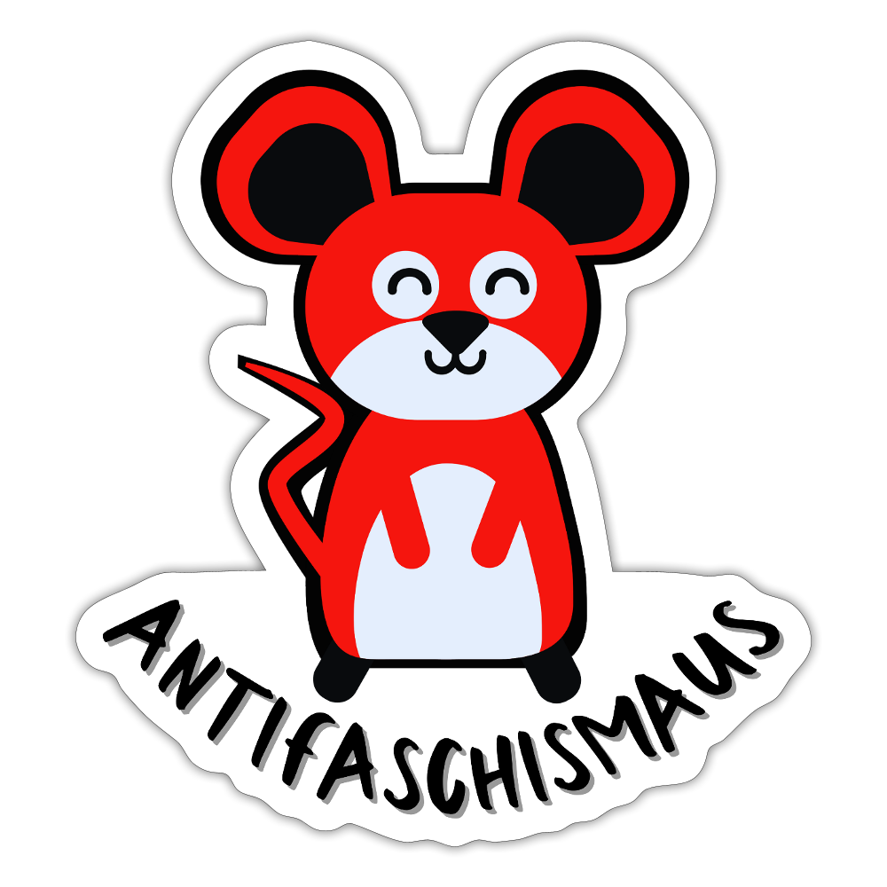 Antifaschismaus - Sticker (groß) - Mattweiß
