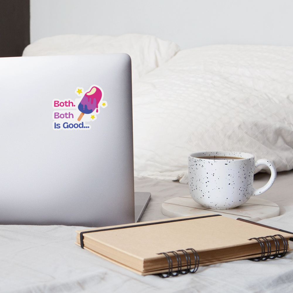 Bi Pride: Both is Good - Sticker (groß) - Mattweiß