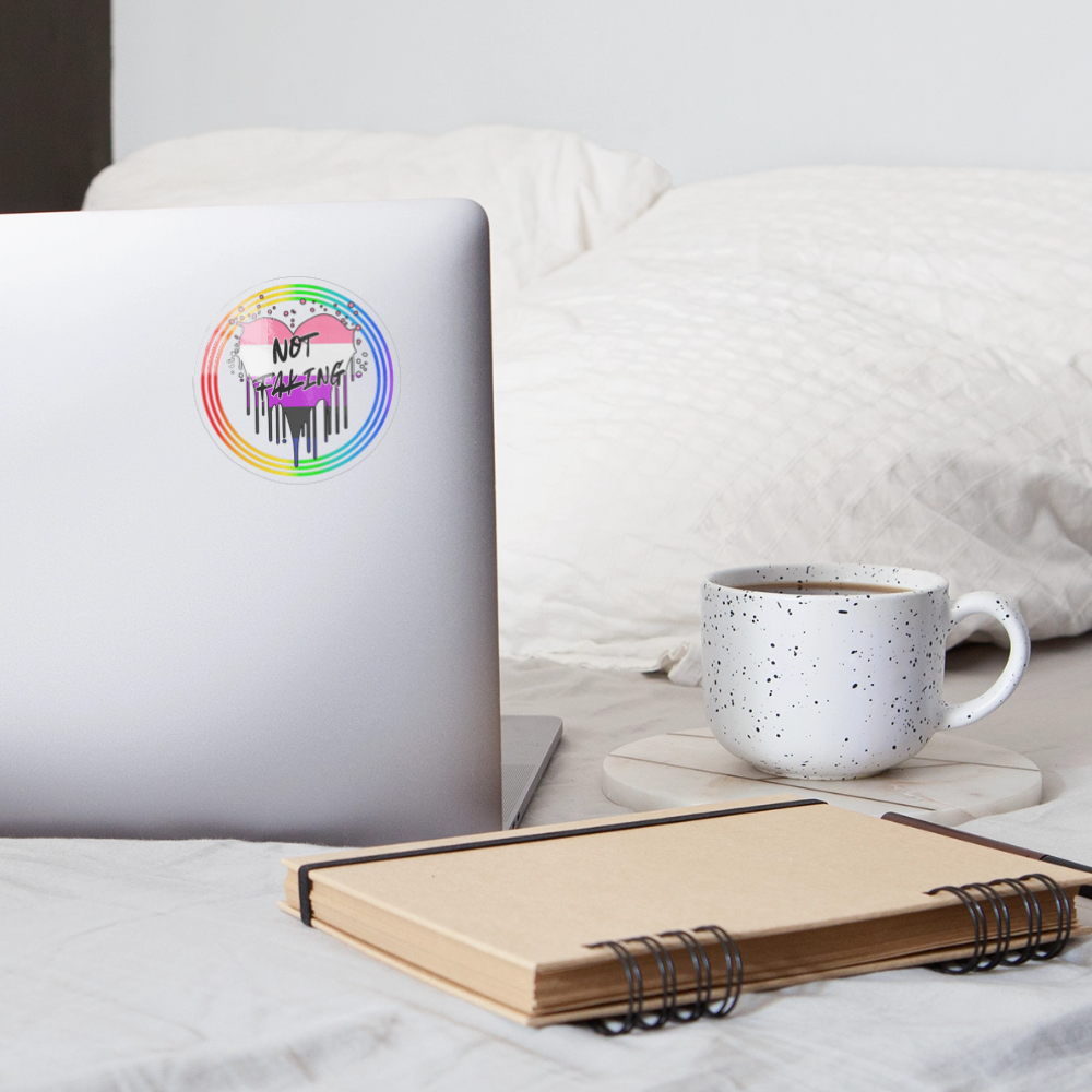 Genderfluid Not Faking "Regenbogenkreis Edition" - Sticker (groß) - Transparent glänzend