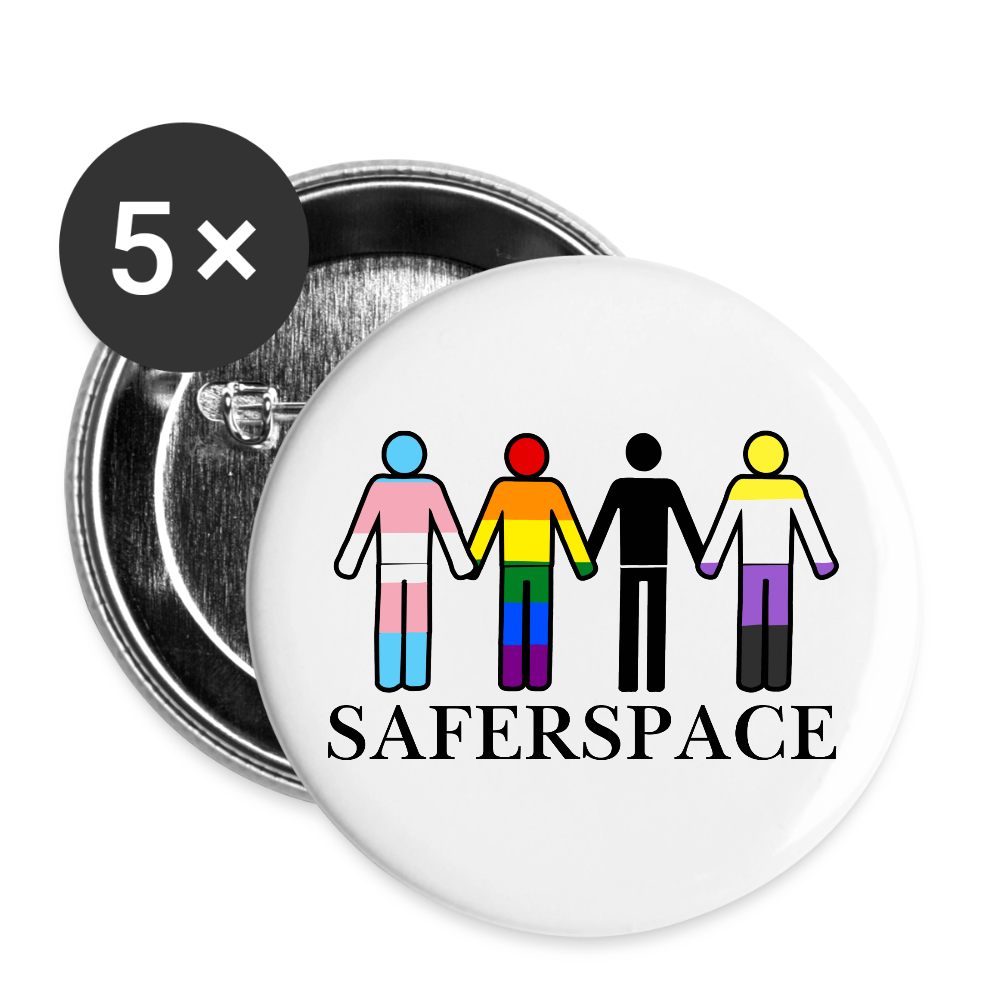 SAFERSPACE - Buttons klein 5x - Weiß