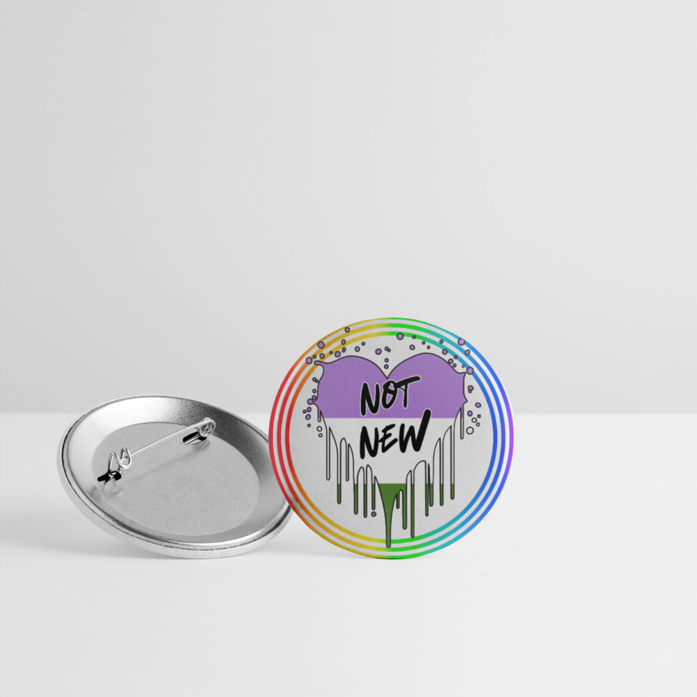 Genderqueer Not New "Regenbogenkreis Edition" - Buttons klein 5x - Weiß