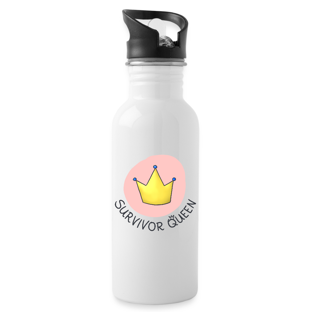 Survivor Queens Logo "Schriftzug Edition" - Trinkflasche - Weiß