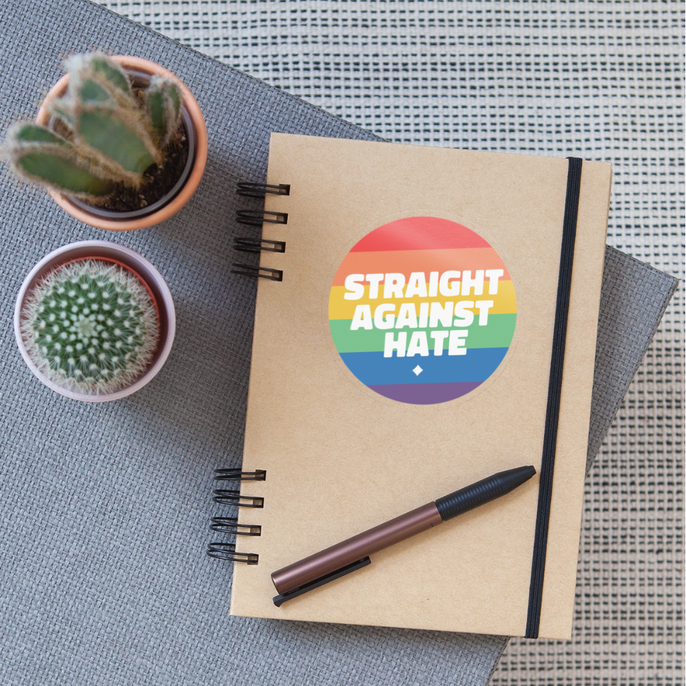 Straight Against Hate Badge - Sticker (groß) - Transparent glänzend