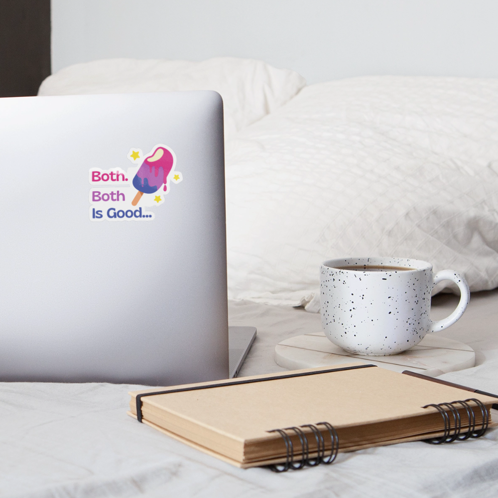 Bi Pride: Both is Good - Sticker (groß) - Weiß glänzend