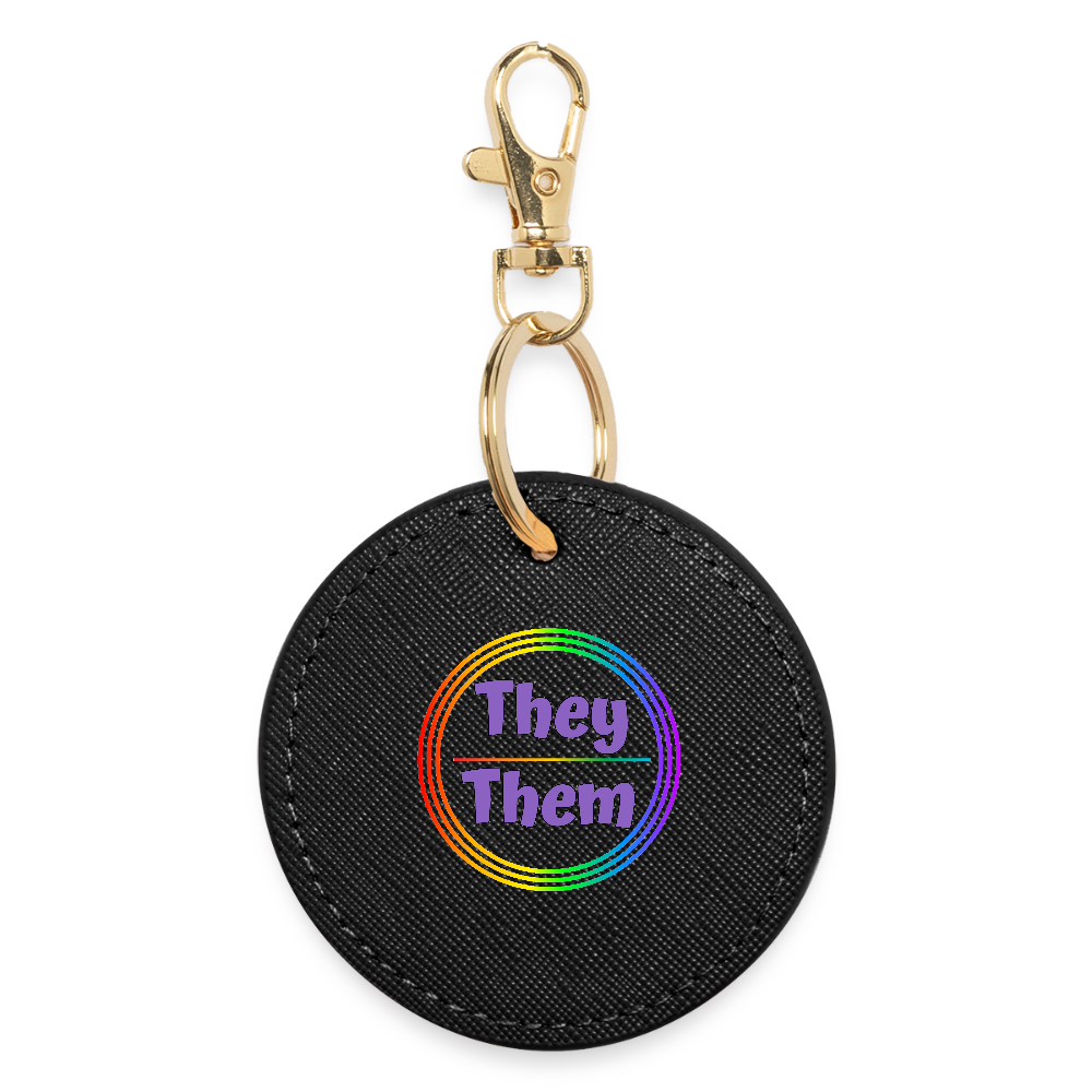They/Them Pronomen Regenbogenkreis - BOUTIQUE Schlüsselanhänger - Schwarz