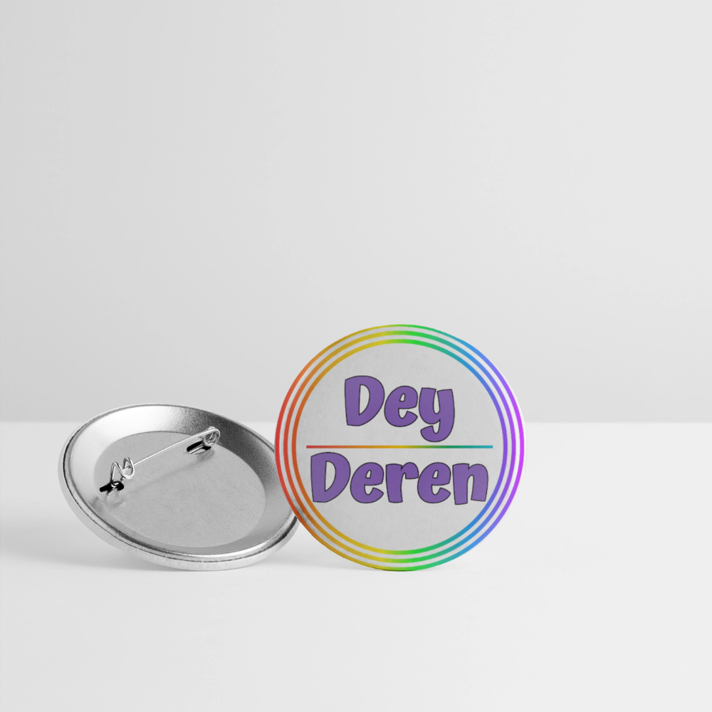 Dey/Deren Pronomen Regenbogenkreis - Buttons klein 5x - Weiß