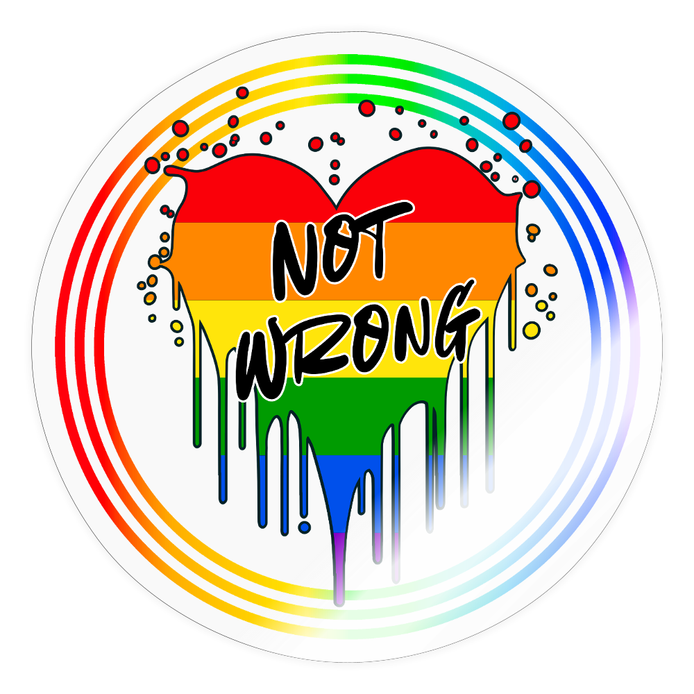 Queer Not Wrong "Regenbogenkreis Edition" - Sticker (groß) - Transparent glänzend