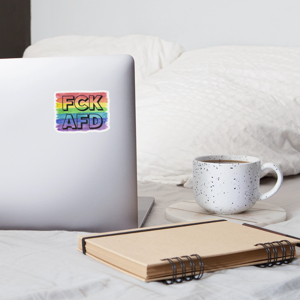 FCK AFD "Rainbow Resistance Edition" - Sticker (groß) - Mattweiß