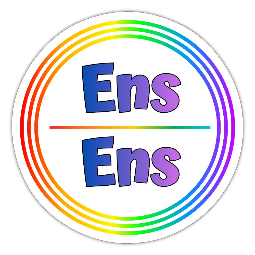 Ens/Ens Pronomen Regenbogenkreis - Sticker (groß) - Mattweiß